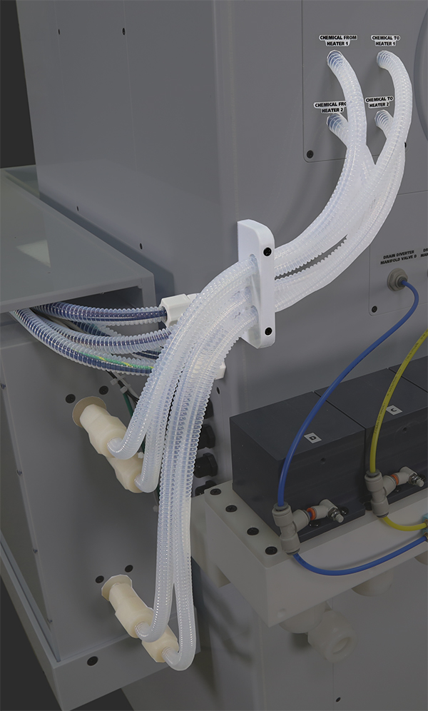 Dual Containment Tubing Dual Containment Tubing On a Laurell EDC Station
