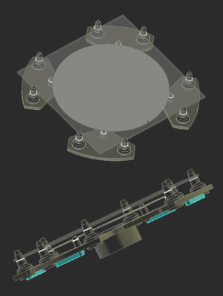 Combination Chuck for Processing 5 Inch Square and 100 mm Round Substrate